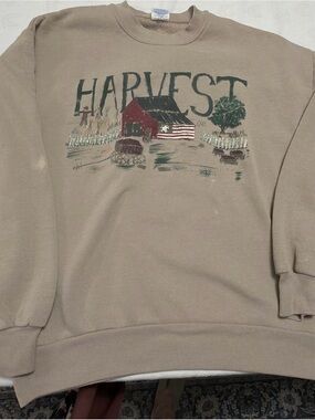 Jerzees Harvest Graphic Beige Sweatshirt